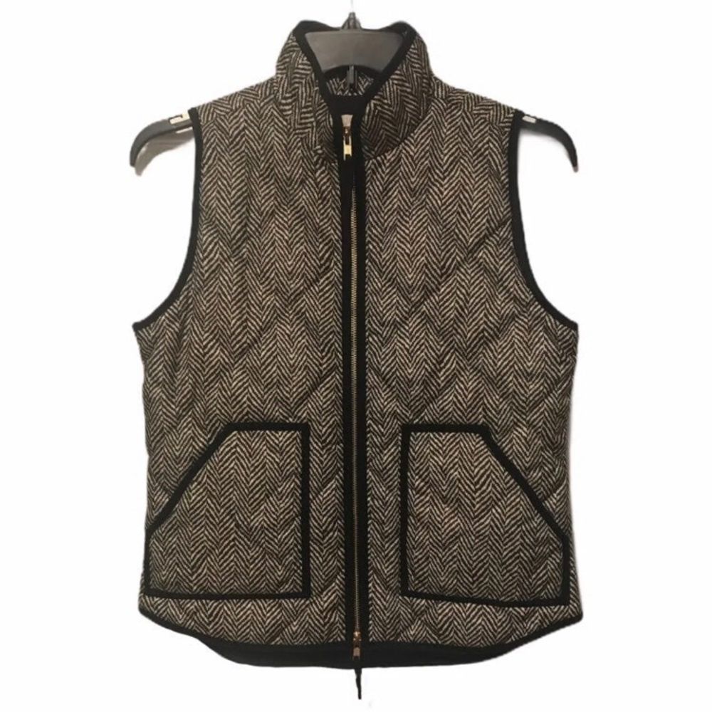 💥 MOVING SALE J Crew Houndstooth Quilted Vest S